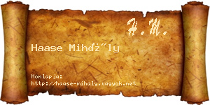 Haase Mihály névjegykártya
